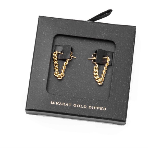 NWT 14k Gold Draped Chain Ear Jacket - Picture 5 of 6